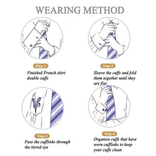 Load image into Gallery viewer, Silver Round Black Compass Cufflinks