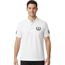 Load image into Gallery viewer, Merchant Navy Embroidered Dri-Fit 100% Polyster Polo Neck T-shirt for Captain/Master-Anchor Logo on Left Chest &amp; Eppaulets Logo on Sleeves
