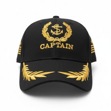 Load image into Gallery viewer, Merchant Navy Captain Embroidered Black Adult Unisex Cap - Premium Quality
