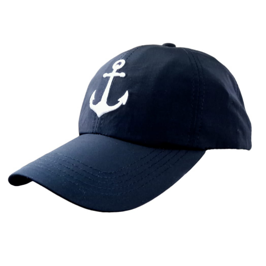 Anchor 3D Embroidered Black Adult Unisex Cap - Premium Quality