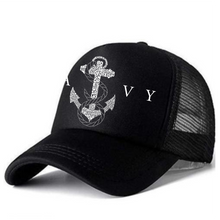 Load image into Gallery viewer, Navy Printed Black Adult Unisex Truckers Style Cap - Premium Quality
