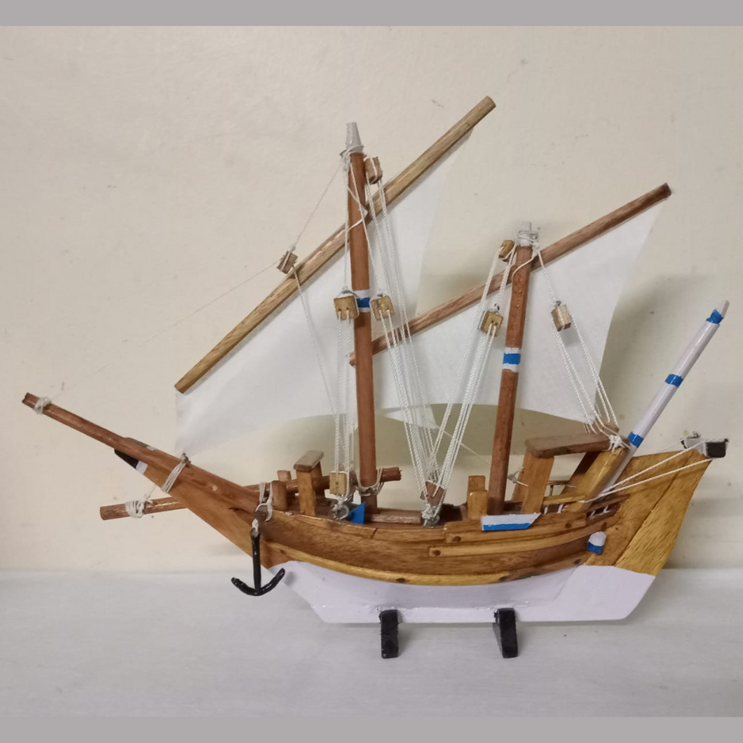 Hand Crafted Wooden Sail Boat - Home Decor