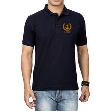 Load image into Gallery viewer, Merchant Navy Cotton Polo Neck T-shirt for ETO Anchor with Leaf Logo - Embroidered
