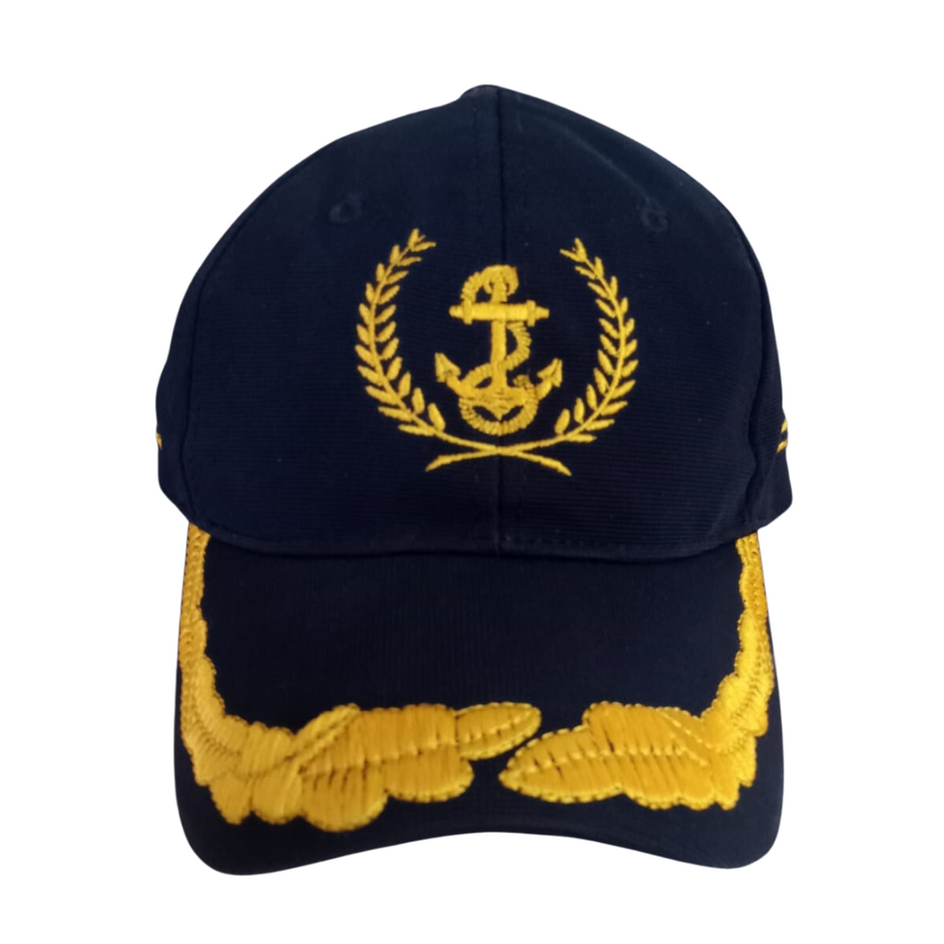 Merchant Navy Captain Embroidered Navy Blue Adult Unisex Cap - Premium Quality
