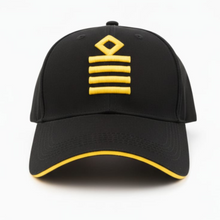 Load image into Gallery viewer, Merchant Navy Captain Epaulet Logo 3D Embroidered Black Adult Unisex Cap - Premium Quality
