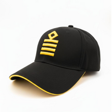 Load image into Gallery viewer, Merchant Navy Captain Epaulet Logo 3D Embroidered Black Adult Unisex Cap - Premium Quality
