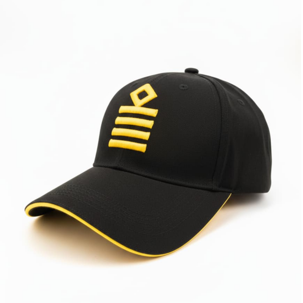 Merchant Navy Captain Epaulet Logo 3D Embroidered Black Adult Unisex Cap - Premium Quality