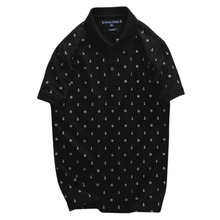 Load image into Gallery viewer, Merchant Navy Anchor and Helm Wheel Printed Cotton Polo Neck T-Shirt
