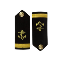 Load image into Gallery viewer, Professional Hard Epaulettes with Anchor Embroidery for Merchant Navy Deck Officers
