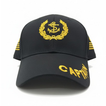 Load image into Gallery viewer, Captain Embroidered Black Adult Unisex Cap - Premium Quality
