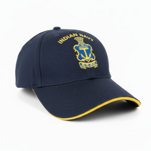 Load image into Gallery viewer, Indian Navy Logo Embroidered Adult Unisex free size Cap Navy Blue - Premium Quality

