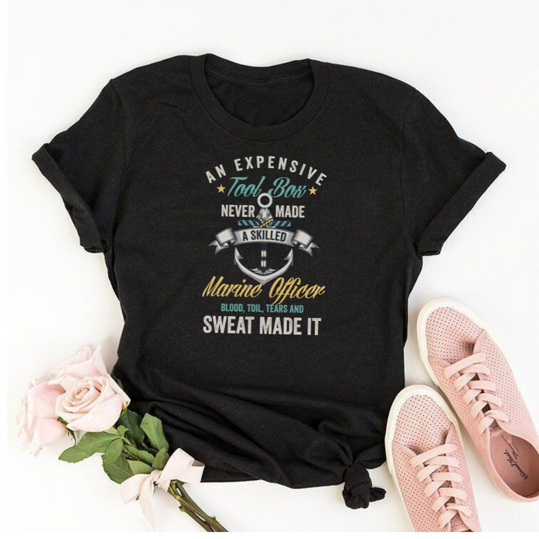Hardwork Makes Skilled Marine Officer - Women's Half Sleeve Round Neck T-shirt
