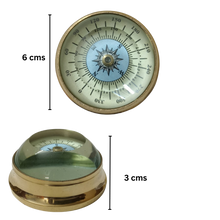 Load image into Gallery viewer, Brass Lenticular Compass With a Floating Dial - Paper Weight

