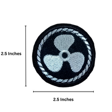 Load image into Gallery viewer, Ship Propeller Logo Zari Embroidery Patch
