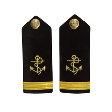 Load image into Gallery viewer, Professional Hard Epaulettes with Anchor Embroidery for Merchant Navy Deck Officers
