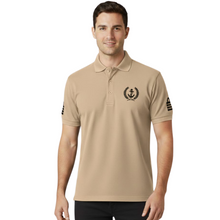 Load image into Gallery viewer, Merchant Navy Embroidered Dri-Fit 100% Polyster Polo Neck T-shirt for Captain/Master-Anchor Logo on Left Chest &amp; Eppaulets Logo on Sleeves
