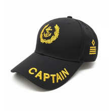 Load image into Gallery viewer, Captain Embroidered Black Adult Unisex Cap - Premium Quality
