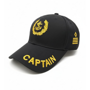 Captain Embroidered Black Adult Unisex Cap - Premium Quality