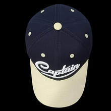 Load image into Gallery viewer, Captain 3D Embroidered Blue/Beige Adult Unisex Cotton Cap - Premium Quality
