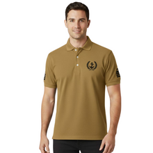 Load image into Gallery viewer, Merchant Navy Embroidered Dri-Fit 100% Polyster Polo Neck T-shirt for Captain/Master-Anchor Logo on Left Chest &amp; Eppaulets Logo on Sleeves
