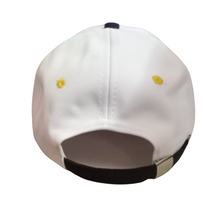 Load image into Gallery viewer, Indian Navy Embroidered Adult Unisex free size Cap White with Yellow Tipping Blue Visor - Premium Quality
