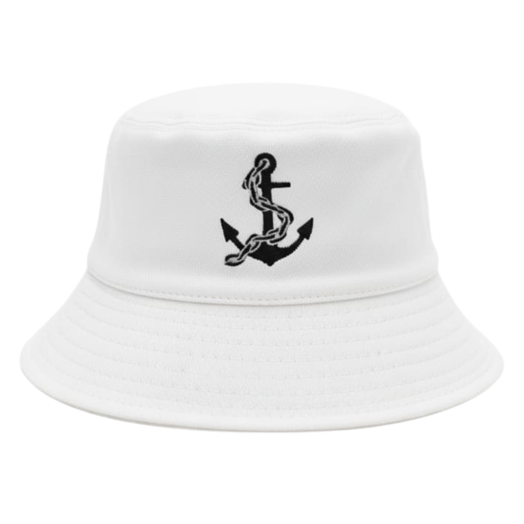 Merchant Navy Mariners Anchor Logo Embroidery Unisex Bucket Hat - Premium Quality