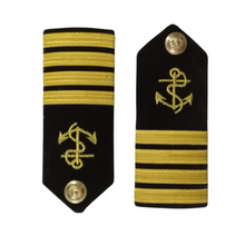 Load image into Gallery viewer, Professional Hard Epaulettes with Anchor Embroidery for Merchant Navy Deck Officers
