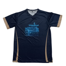 Load image into Gallery viewer, Merchant Navy Glow Dot Ship Image Drifit  V-Neck Tshirt
