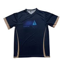 Load image into Gallery viewer, Merchant Navy Glow Dot Nautical Drifit V-Neck Tshirt
