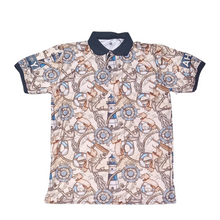 Load image into Gallery viewer, Merchant Navy Nautical Themed All Over Print With Ahoy on Sleeves Drifit Polo Neck Tshirt for Sailors
