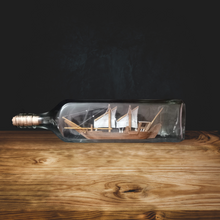 Load image into Gallery viewer, Wooden Sail Boat Inside Bottle - Home Decor
