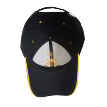Load image into Gallery viewer, Merchant Navy Logo Embroidered with Yellow Tipping Peak Adult Unisex free size Cap - Premium Quality
