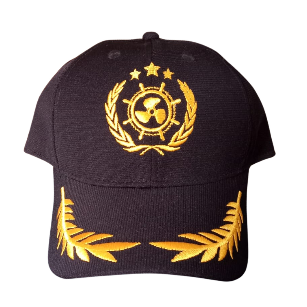 Marine Engineer Propeller Logo Embroidered Black Adult Unisex Cap - Premium Quality