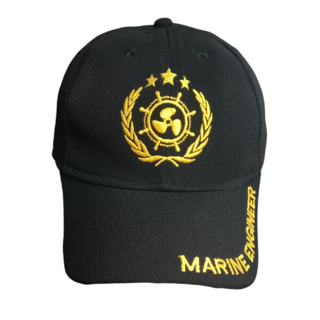 Marine Engineer With Propeller Logo Embroidered Black Adult Unisex Cap - Premium Quality