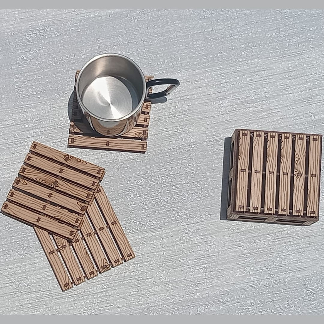 Wooden Storage Pallet Coasters - MDF (4 pcs with Box) – MARINERSKART