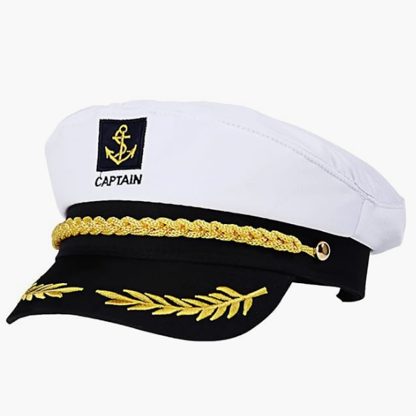 Merchant Navy White Captain Costume Hat Cap for Mariners