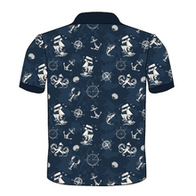 Load image into Gallery viewer, Merchant Navy Nautical Motifs Printed Drifit Polo Neck Tshirt
