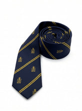 Load image into Gallery viewer, Indian Navy Logo Jacquard Woven Formal Unisex Navy Blue Necktie
