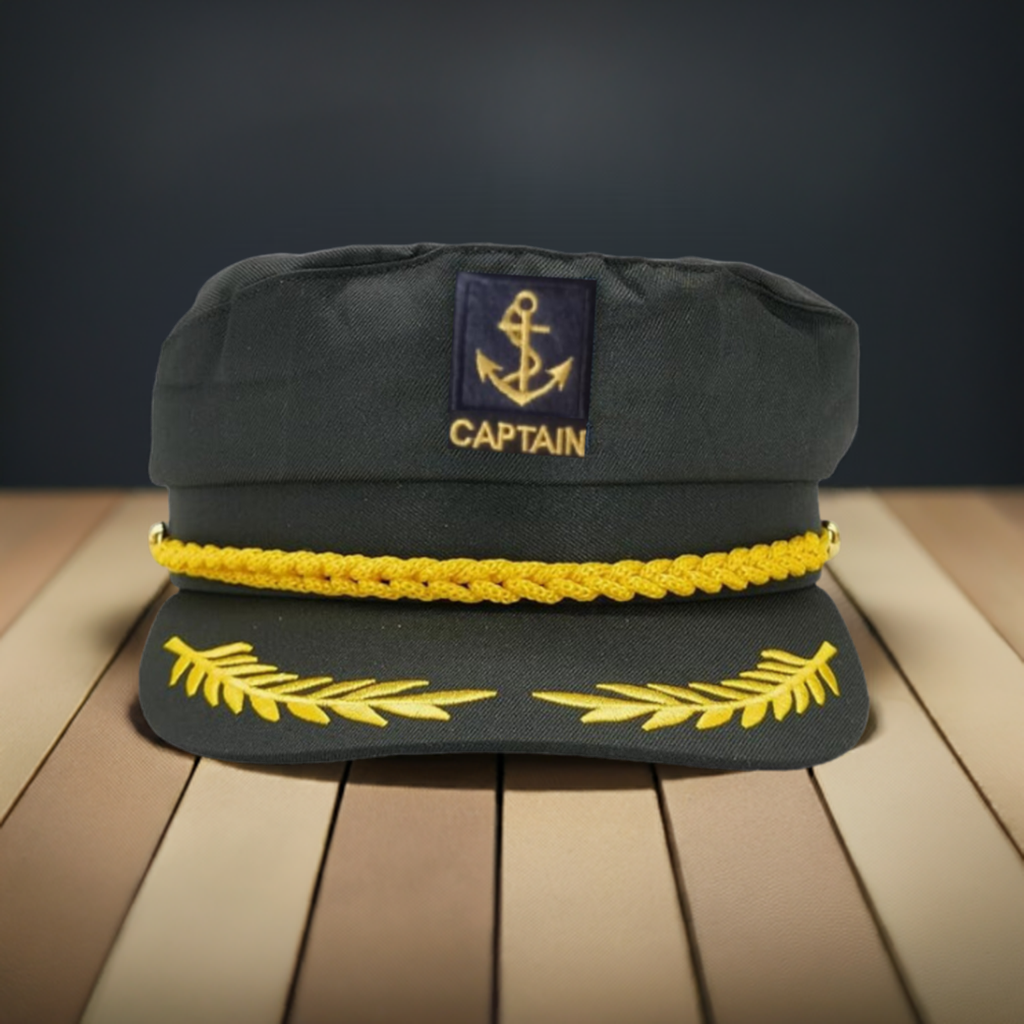 Merchant Navy Black Captain Costume Hat Cap for Mariners