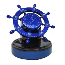 Load image into Gallery viewer, Solar Powered Rotating Ship Helm Wheel Air Freshener Car Dashboard Accessory
