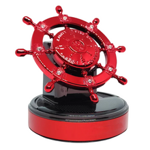 Load image into Gallery viewer, Solar Powered Rotating Ship Helm Wheel Air Freshener Car Dashboard Accessory
