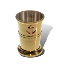 Load image into Gallery viewer, Anchor Themed Shot Glass in Brass Alloy Metal
