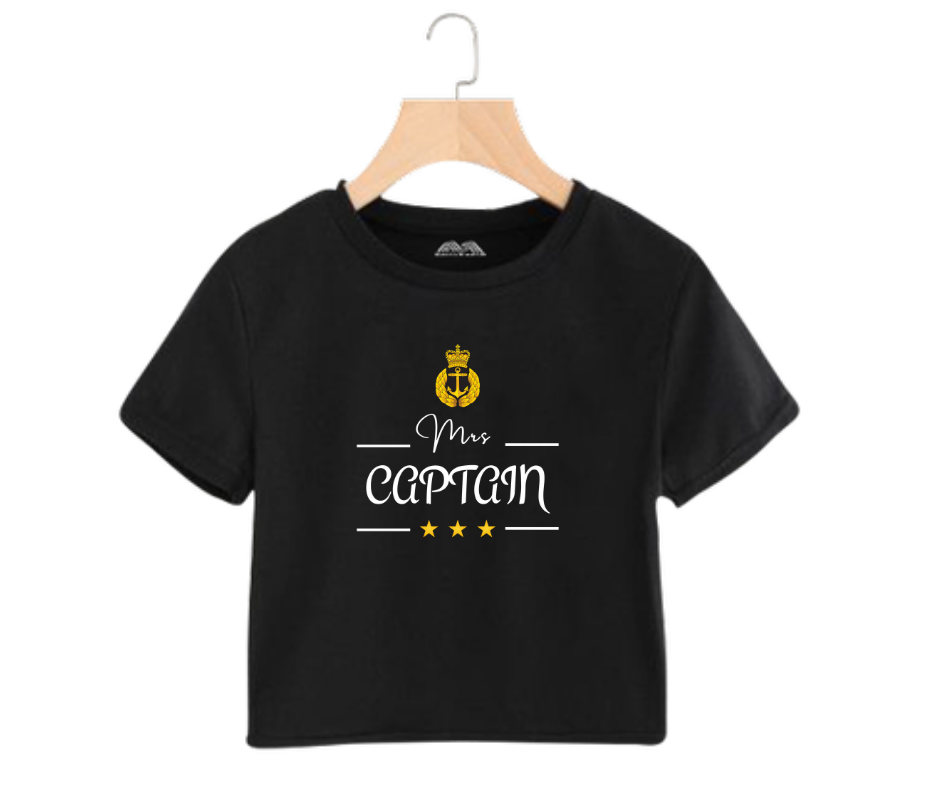 Mrs Captain (crown) - Women's Crop Top