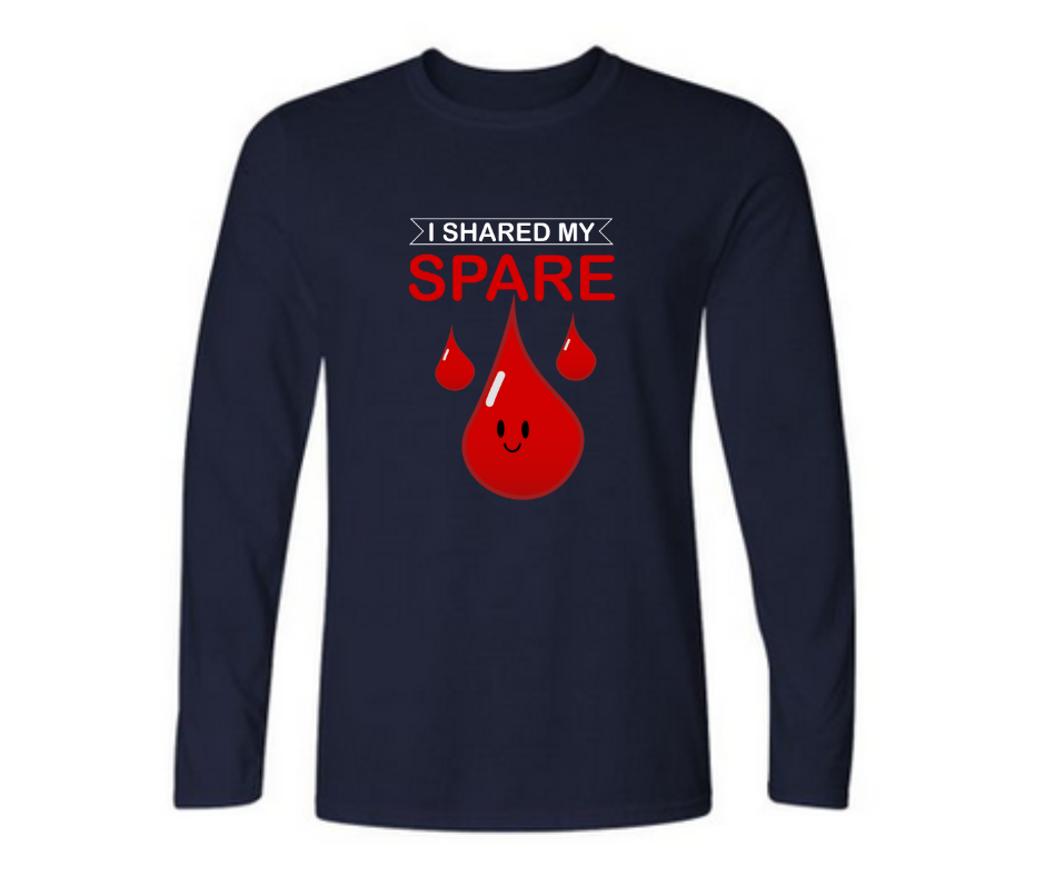 I shared my spare blood -  Men's full sleeve round neck T-shirt