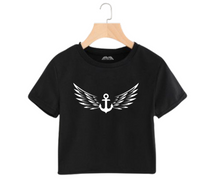 Load image into Gallery viewer, Anchor with wings - Women&#39;s Crop Top
