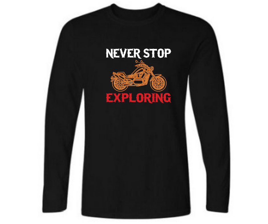 Never stop exploring - Men's full sleeve round neck T-shirt
