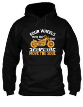 Load image into Gallery viewer, Four wheels move the body two wheels move the soul - Unisex Hoodie
