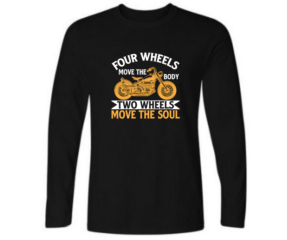 Four wheels move the body two wheel move the soul - Men's full sleeve round neck T-shirt