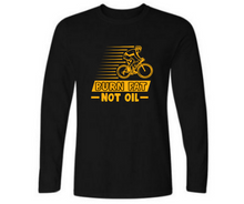 Load image into Gallery viewer, Burn fat not oil -  Men&#39;s full sleeve round neck T-shirt
