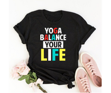 Load image into Gallery viewer, Yoga balance your life - Women&#39;s half sleeve round neck T-shirt
